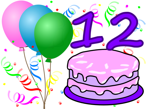 12th birthday cake clip art