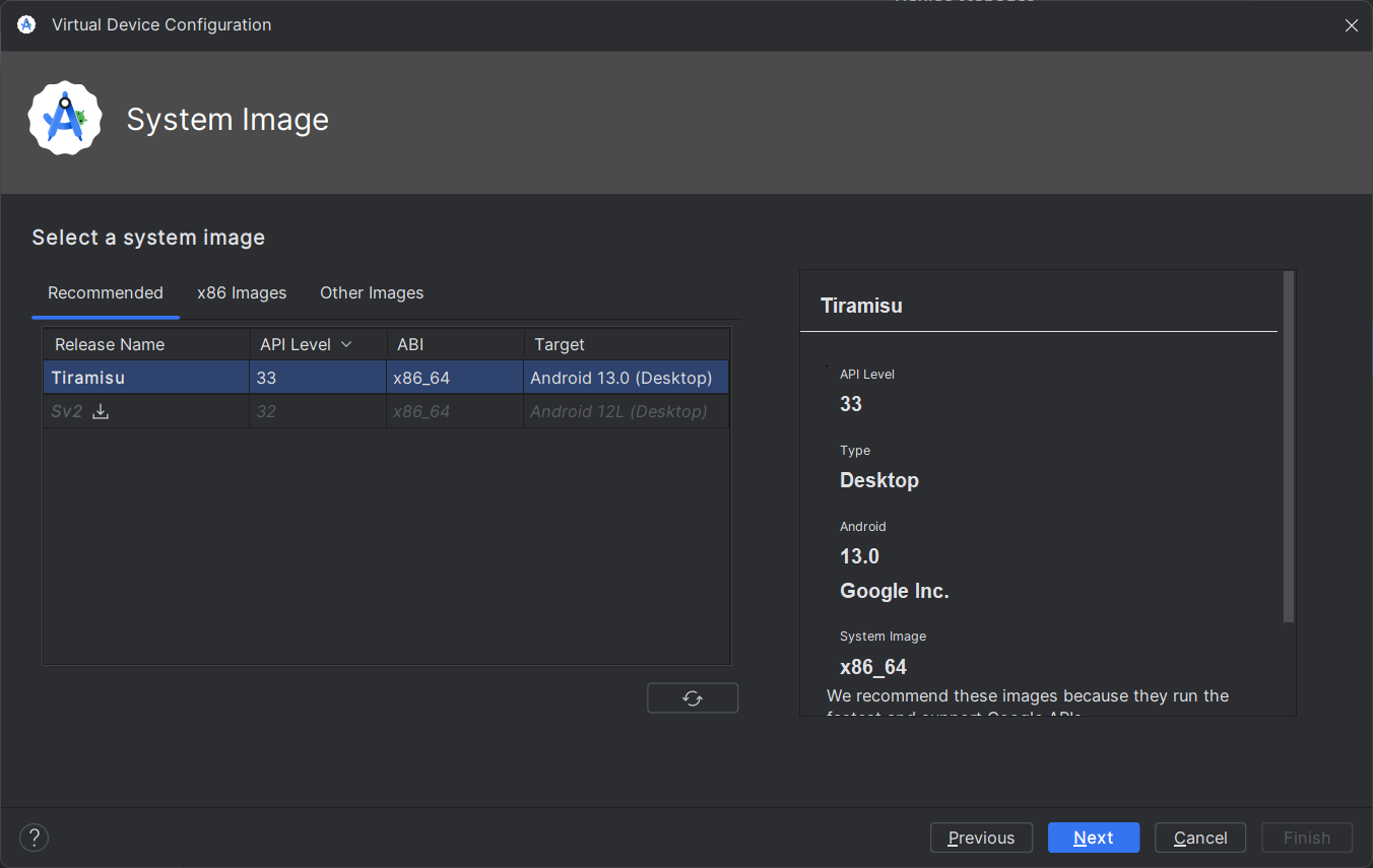 Android Studio Create AVD, step 2