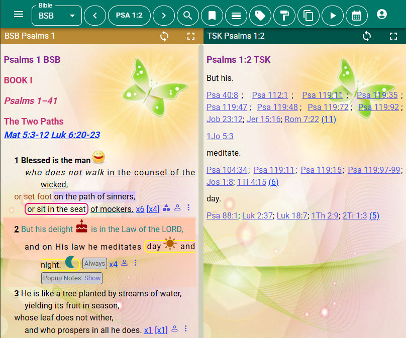 MySword for Web Tags and Format