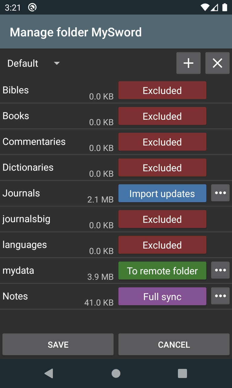 Sync Manage Folders