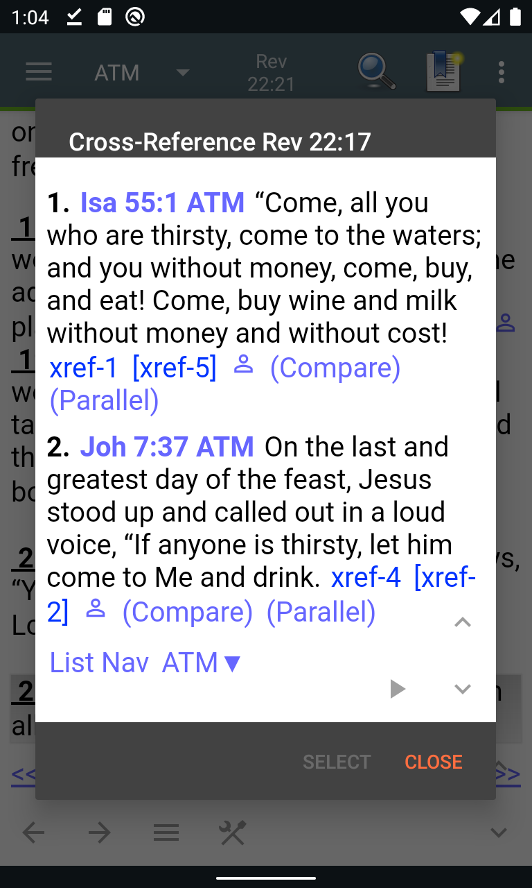 Verse Refs Bible Selector